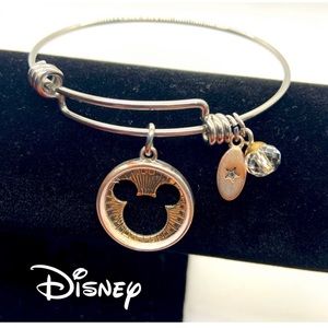 Unwritten Brand Crystal Mickey Mouse Charm Bangle Bracelet-EUC